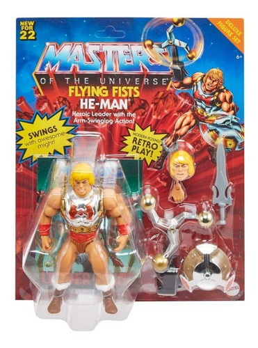 Motu Origins Figura He-man Deluxe Puño Boleador Hdt22 Mattel