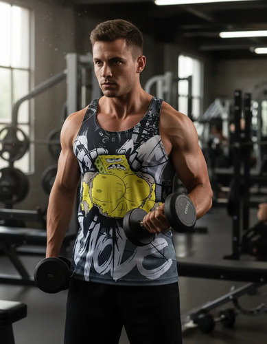 Camiseta Olímpica Gym Fitness Box Bobsponja Musculoso