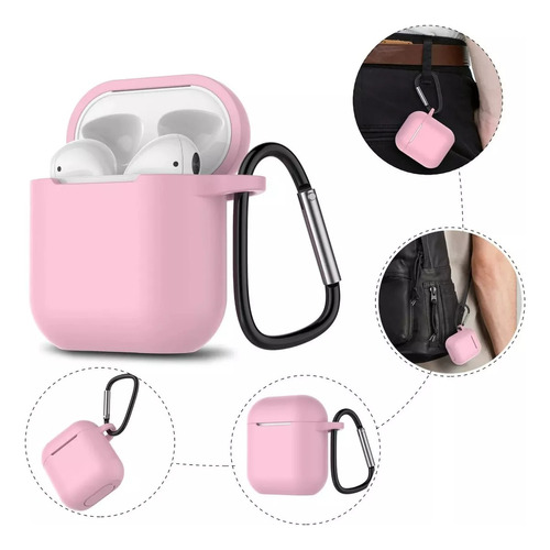 Funda De Carga Para Apple AirPods 1ª Y 2ª Gen Rosa