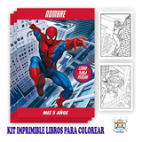Kit Imprimible Librito  Pintar Colorear Spiderman