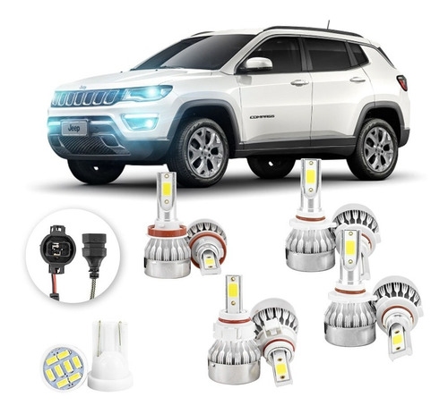 Lampadas Led Jeep Compass 2017  2021 Hb3 Hb3 H11 H16 20000lm