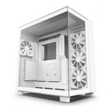 Gabinete Gamer Branco Nzxt H9 Flow - Cm-h91fw-01  Com 4 Fans