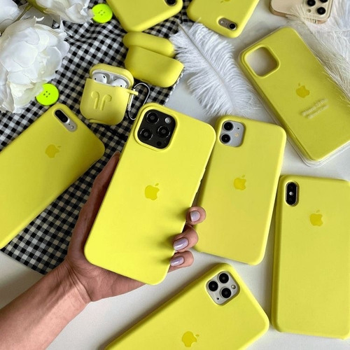 Funda Silicone Case Para iPhone Amarillo Suave