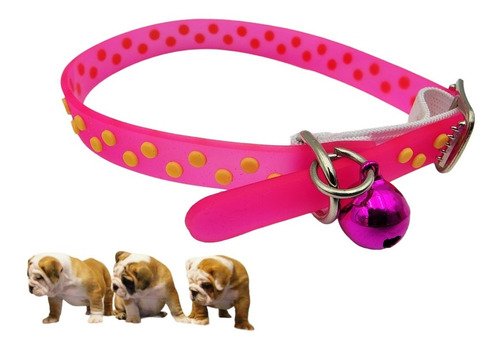 Collar De Silicona Para Perros Y Cachorros 28cm Rosado