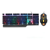 Kit Mouse Teclado Gamer Weibo Wb-550 Rgb Sensación Mecánica