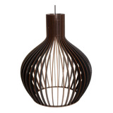 3 Pendente Luminária Lustre G Em Madeira Rustica Mdf E27