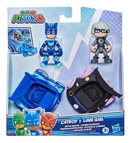 Pj Masks Bonecos Menino Gato E Garota Lunar E Carro - Hasbro