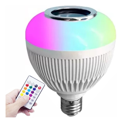 Foco Led Bocina Bluetooth Bombilla Led 12w Iluminacion Rgb