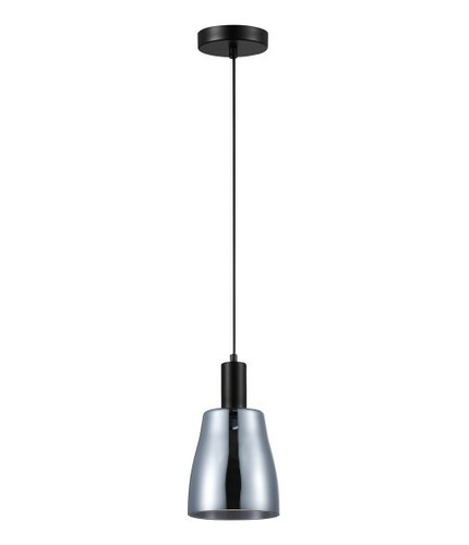Lámpara Colgante E27 42 W Acabado Negro Cristal Humo Calux
