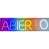 Letrero Led Abierto Colores Ideal Para Tu Negocio 60cmx15cm