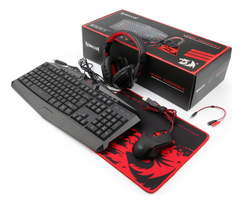 Kit Gamer Redragon Mouse Teclado Auricular Pad S101-ba Eq