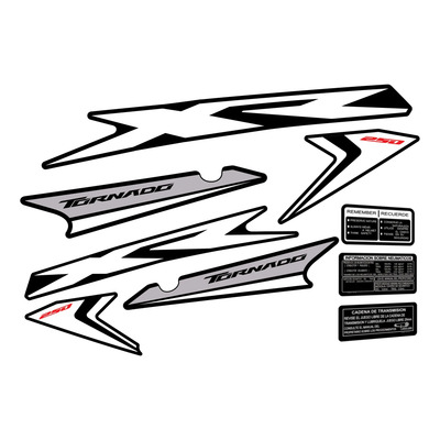 Kit Calcos Gráfica Tornado Xr 250 - B \u002F N - Laminadas! | Envío gratis