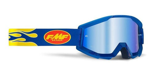 Goggles Moto Powercore Flame Navy Azul Lens Fmf Original