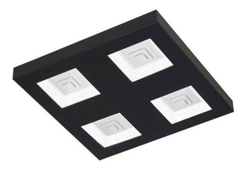 Pafón Led Moderno Ferreros 4l 24w Negro Luz Cálida Cuadrado