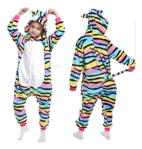 Pijama Gato Arcoiris Colores Entero Kigurumi Kawaii  Niño