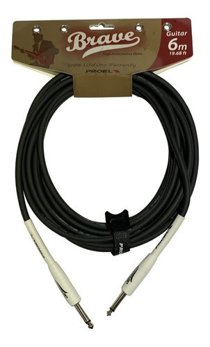 Cable Plug Linea Instrumento Proel Brave 100lu6bk 6 Metros Color Negro
