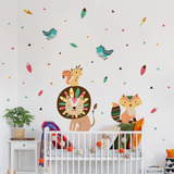 Kit Vinilo Adhesivo Pared Infantil Animales 97cms Full Color