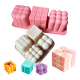 Moldes De Silicon Cubo Rubik Grande Y Mini Velas Super Pack