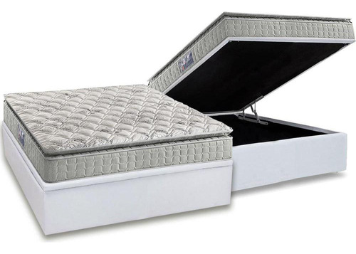 Cama Box Baú Casal: Colchão Espuma Anjos D33 Orthosono Pill