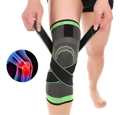 Rodillera 3d Deportiva Rodilla De Doble Presión For Fitness Color Verde