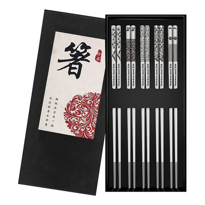 Palillos De Acero Inoxidable Ligeros 5 Pares+caja De Regalo | MercadoLibre