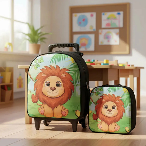 Kit Mochila Escolar Dinossauro Astronauta Baby Lancheira