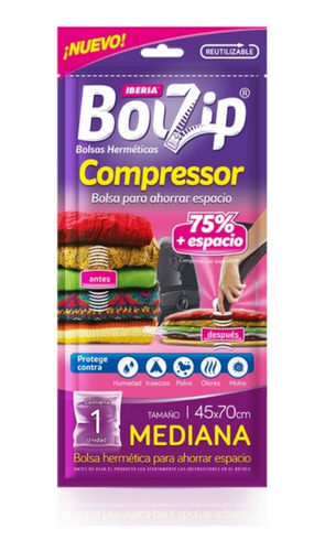 Bolsa Para Guardar Ropa Al Vacio Bolzip Compressor Mediana