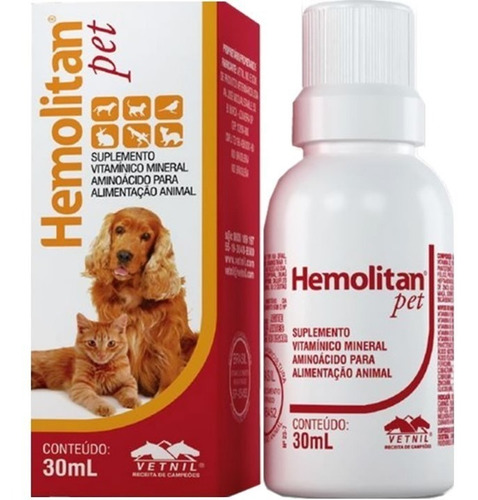 Multivitamínico Perros Y Gatos Hemolitan Pet Oral 30 Ml