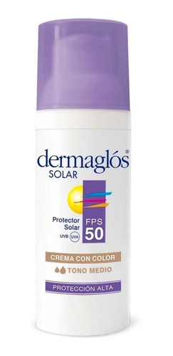 Dermaglós Protector Solar Fps 50 Facial Crema Con Color 50g