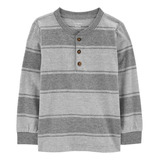 Playera A Rayas Cuello Henley De Bebé 1p798010 | Carters ®