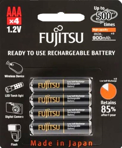 Pilhas Fujitsu Aaa 900mah Recarregáveis 500 Recargas + 1case