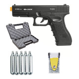 Pistola Airgun Co2 G17 Glock 4.5mm Qgk+300esf+5 Cilin+maleta