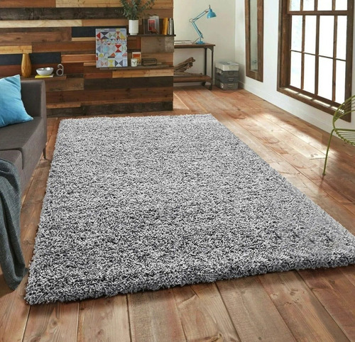 Carpeta Alfombra Cool Shaggy Gris Plata 160 X 235 Cm Soul