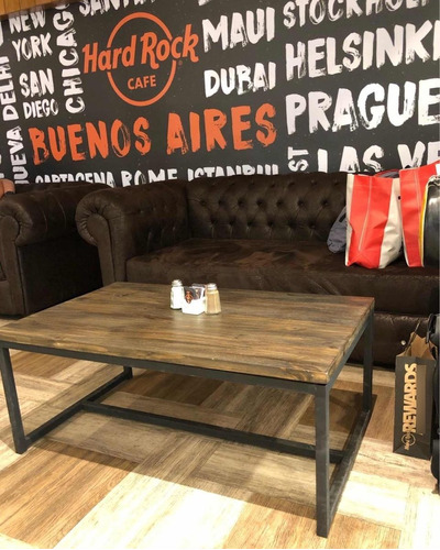 Mesa Ratona Madera + Hierro (60x100x40 Cm) Envio Gratis 