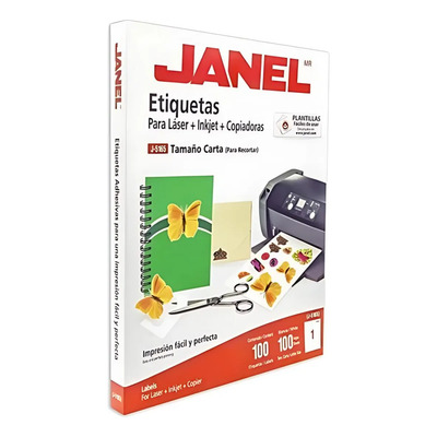 Etiqueta Auto Adherible Tamaño Carta Janel J-5165 100 Hojas