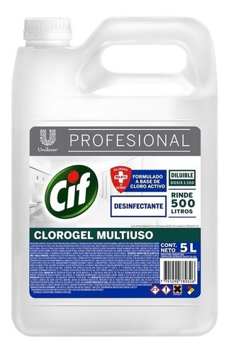 Cif Clorogel Con Lavandina  X 5 Lts