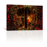 Cuadro Decorativo Canvas Navidad Ventana De Hogar Navideño