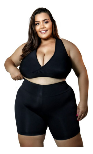 Roupa De Academia Ginastica Plus Size Feminina Cintura Alta