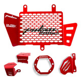 Protector De Radiador Pulsar Ns 200 Kit 5pz 3d Rojo/negro