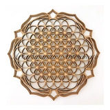 Mandala 3d Mdf Cru 50x50 Cm - Flor Vida 1 - 3 Camadas