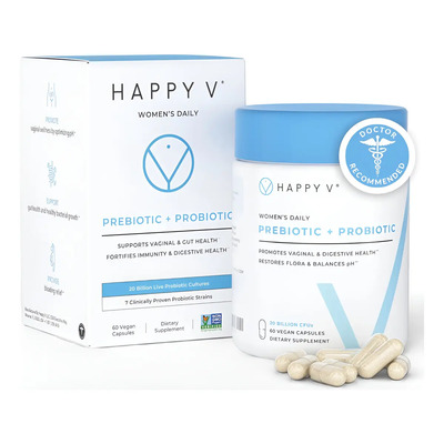Happy V Womens Daily Prebiotic + Probiotic Flora Vaginal 60c Sin Sabor | Envío gratis