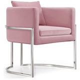 Meridian Furniture Modern | Silla De Terciopelo Rosa