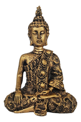 Buda Hindu Tailandês Tibetano Sidarta Chakras Resina 11,5cm.