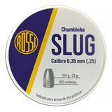 Chumbinho Rossi Slug 6,35mm (.25) 2,14g 33grains Para Caça