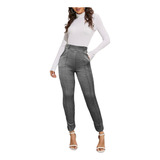 Jeggins Mujer Legging Pantalón A Cuadro Mallones Mayon Malla