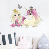 Pegatinas De Pared De Princesa Y Unicornio Para Decoración D