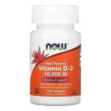 Now Foods Vitamina D3 De Alta Potencia 10.000 Ui 120caps Sin Sabor