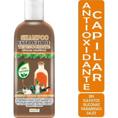 Shampoo De Tepezcohuite 1 Litro, Regenera Cuero Cabelludo | Meses sin interés