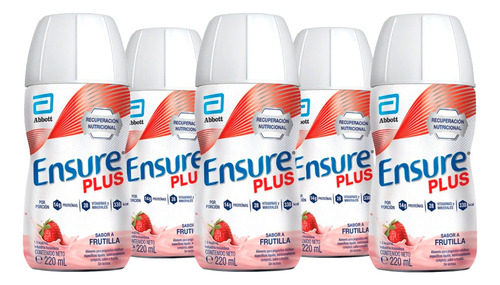 Ensure Plus Frutilla Suplemento Botella 220ml Pack X 12un