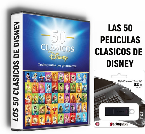 Las 50 Peliculas Clasicos De Disney En Usb